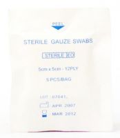 Sterile Gauze Swabs (Sterile EO) 5cm x 5cm - 12 ply 5 pcs/bag